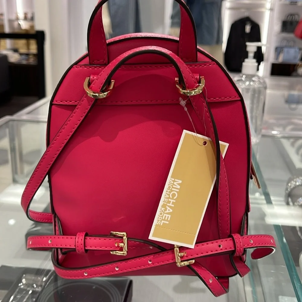 Michael Kors Ladies Backpack Bag Jaycee XS Convertible Zip Backpack Electric Pnk